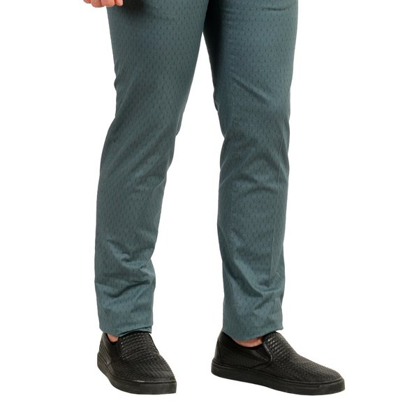 Incotex Slowear Men's Ocean Blue Flat Front Casual Pants - Picture 2 of 5